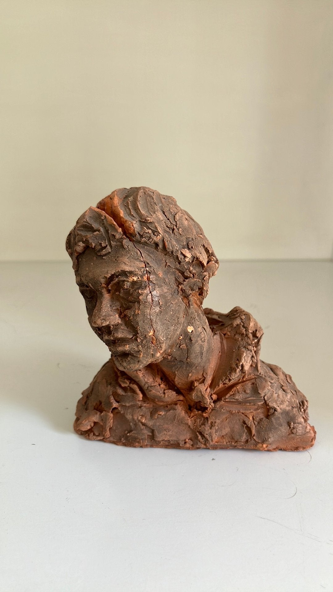 Terracotta beeldje 11 cm  vermoedelijk Z Afrika, Antiek en Kunst, Ophalen of Verzenden, Afrika, Buste