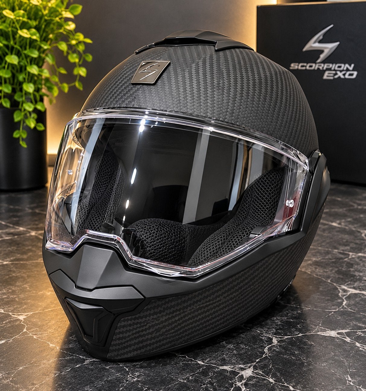 ️ Scorpion EXO-Tech Evo Carbon – Mat Zwart – XXL, Motoren, Ophalen, Systeemhelm, Dames, Nieuw zonder kaartje