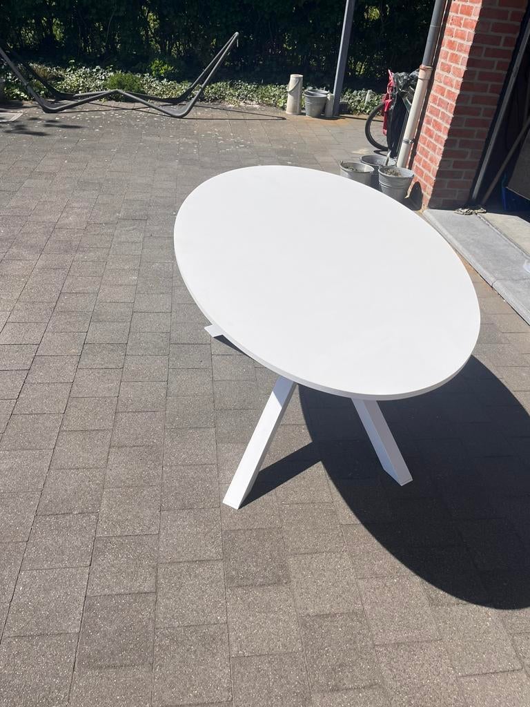 Mariedamm tafel wit ikea, Huis en Inrichting, Tafels | Eettafels, Ophalen, Zo goed als nieuw, Vijf personen of meer, 150 tot 200 cm