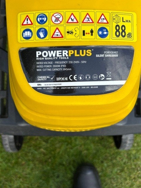 Powerplus hakselaar POWXG6462, Électrique, Enlèvement, Powerplus garden, Sac de ramassage
