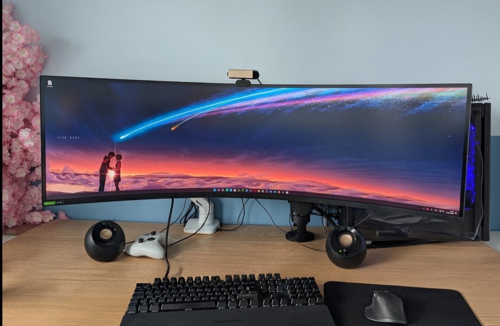 Samsung Odyssey G9 49" gebogen - verticale lijn, Gebruikt, Minder dan 1 ms, Samsung, HDMI