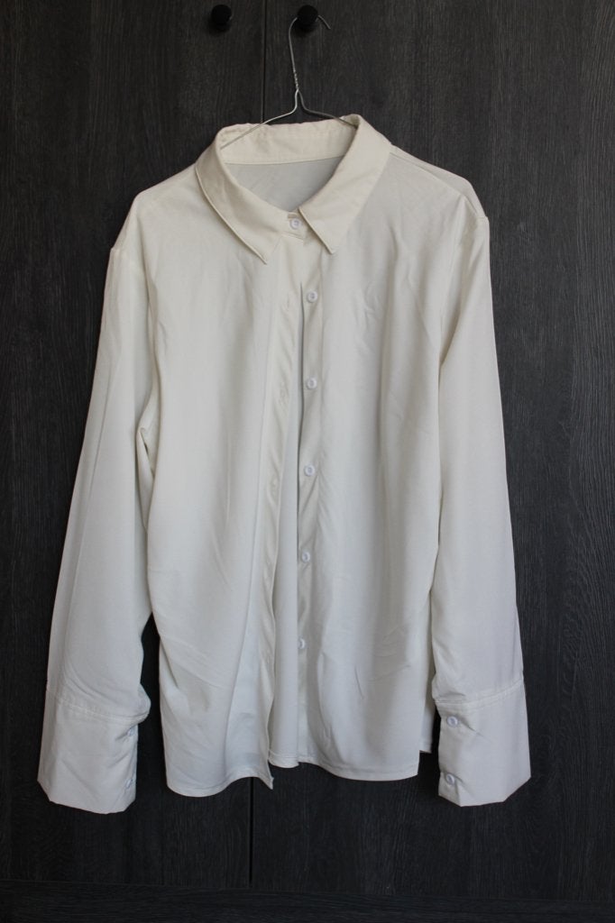 Très joli chemisier avec fronce à la taille, blanc cassé, Taille 46/48 (XL) ou plus grande, Enlèvement ou Envoi, Sans marque, Comme neuf