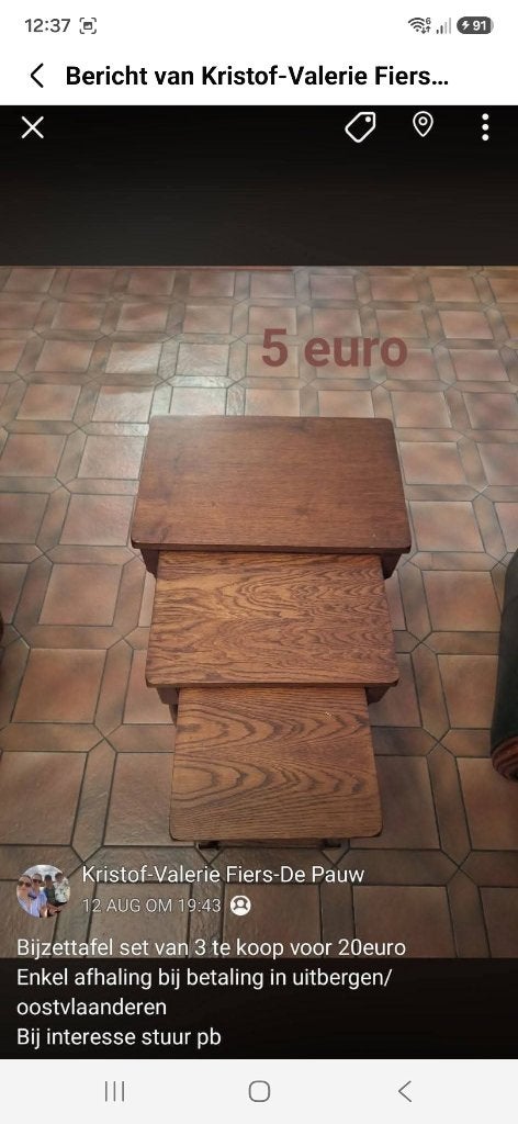 Set bijzettafel, Huis en Inrichting, Tafels | Bijzettafels, Ophalen, Gebruikt
