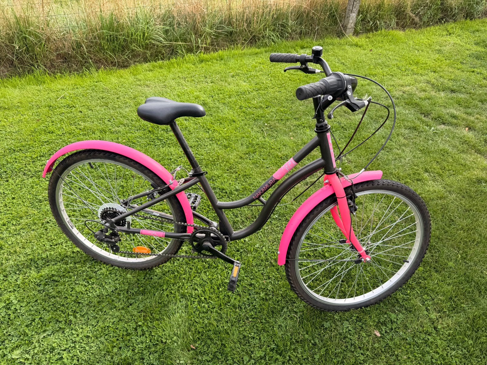 Vélo fille Nakamura 24 pouces rose - 7 à 11 ans, Vélos & Vélomoteurs, Enlèvement, Utilisé, Frein sur jante