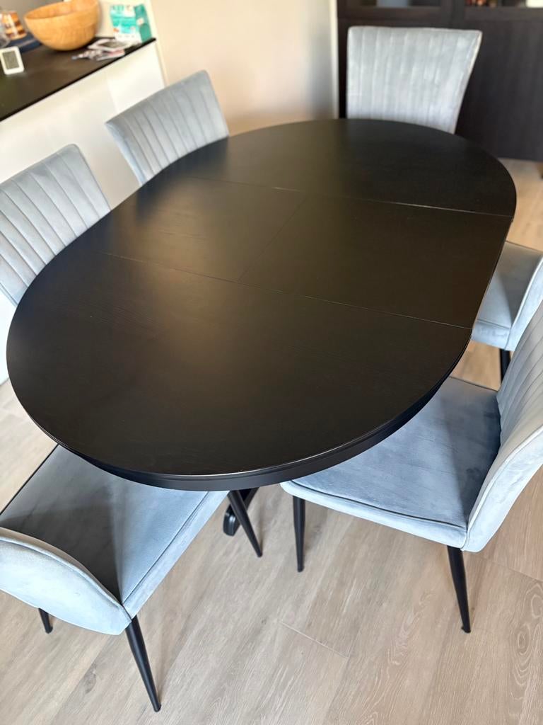 Ikea ingatorp eettafel optioneel met 6 stoelen, Huis en Inrichting, Complete eetkamers, Zo goed als nieuw, Ophalen