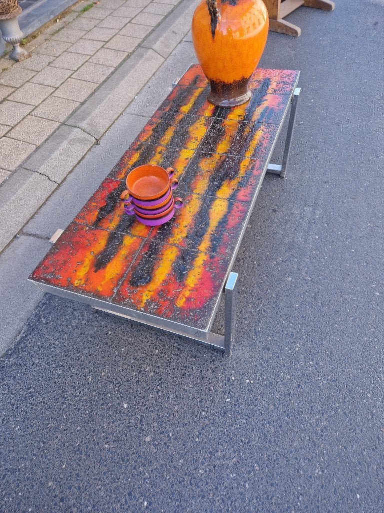 Antonio De Nisco Fat Lava salontafel met keramische tegels, Ophalen
