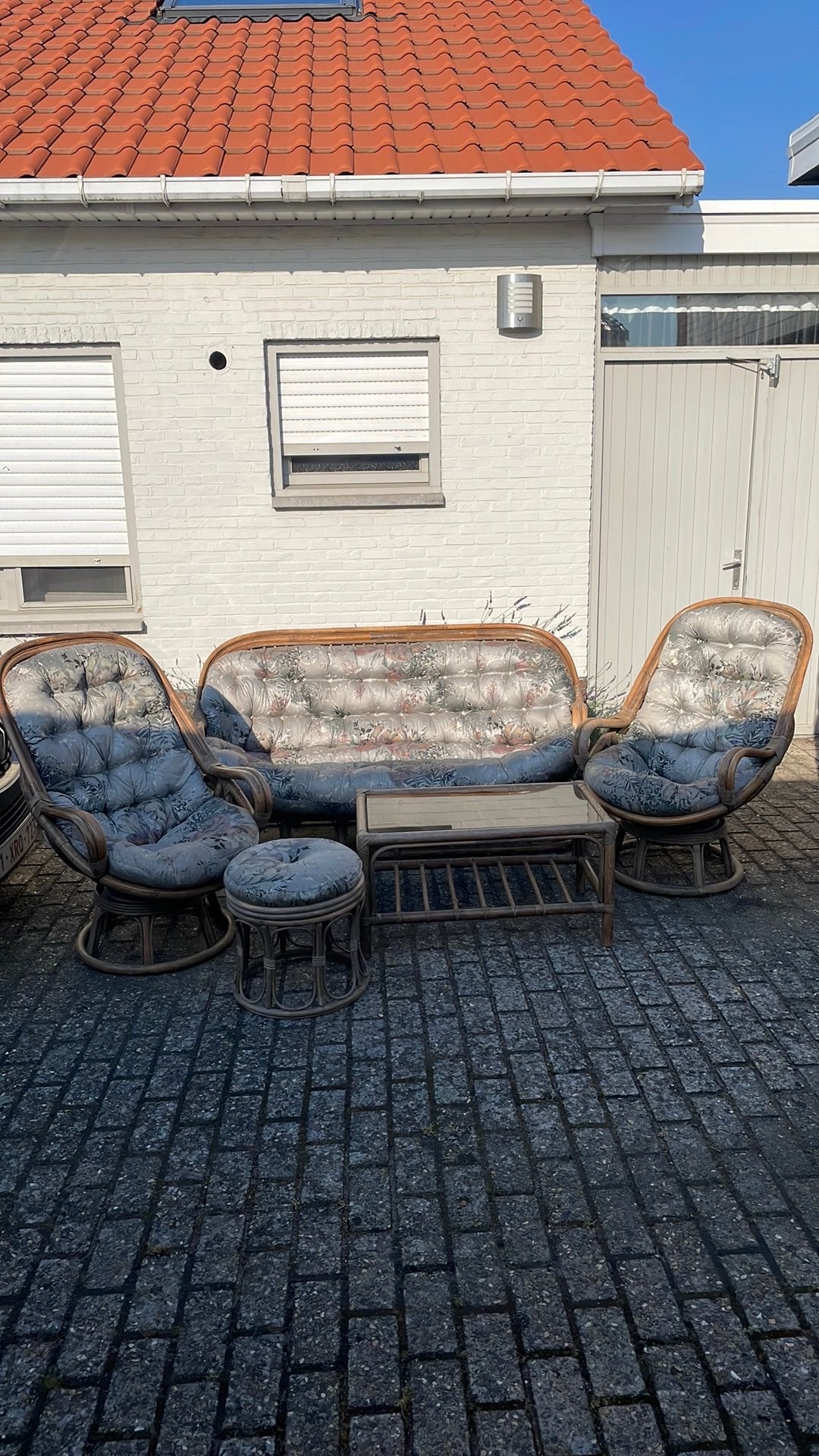 Rotan salon, Ophalen, Gebruikt, Stof
