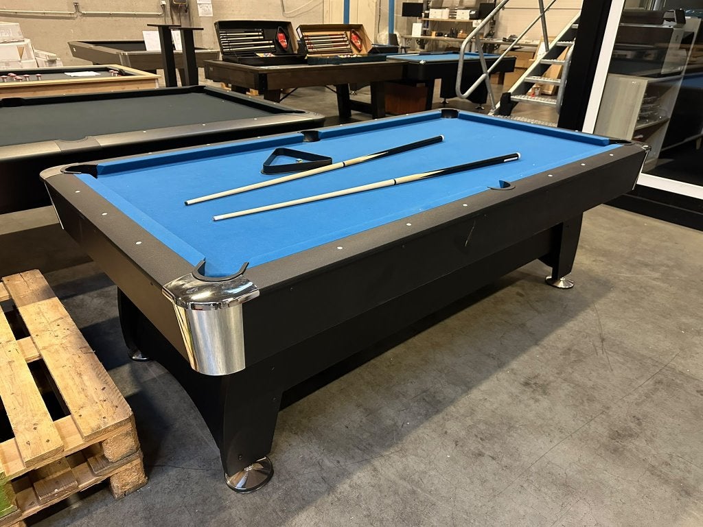 North Gardone Pooltafel 8FT Zwart / Blauw Biljarttafel, Ophalen of Verzenden, Zo goed als nieuw, Biljarttafel