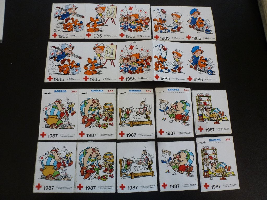 Autocollants Astérix et Boule et Bill - Croix Rouge, Plusieurs BD, Enlèvement ou Envoi, Comme neuf, Goscinny & Uderzo