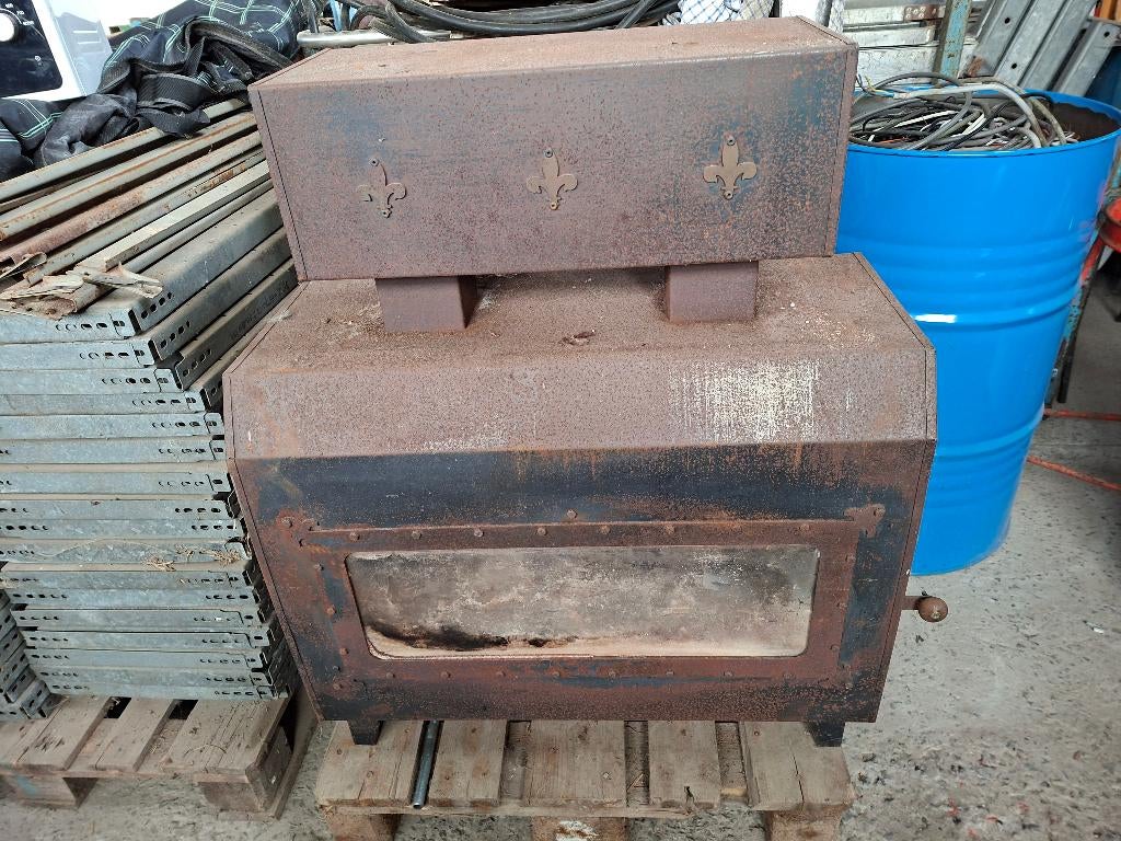 feu au bois, Maison & Meubles, Poêles, Enlèvement, Utilisé, Bois, Autoportant