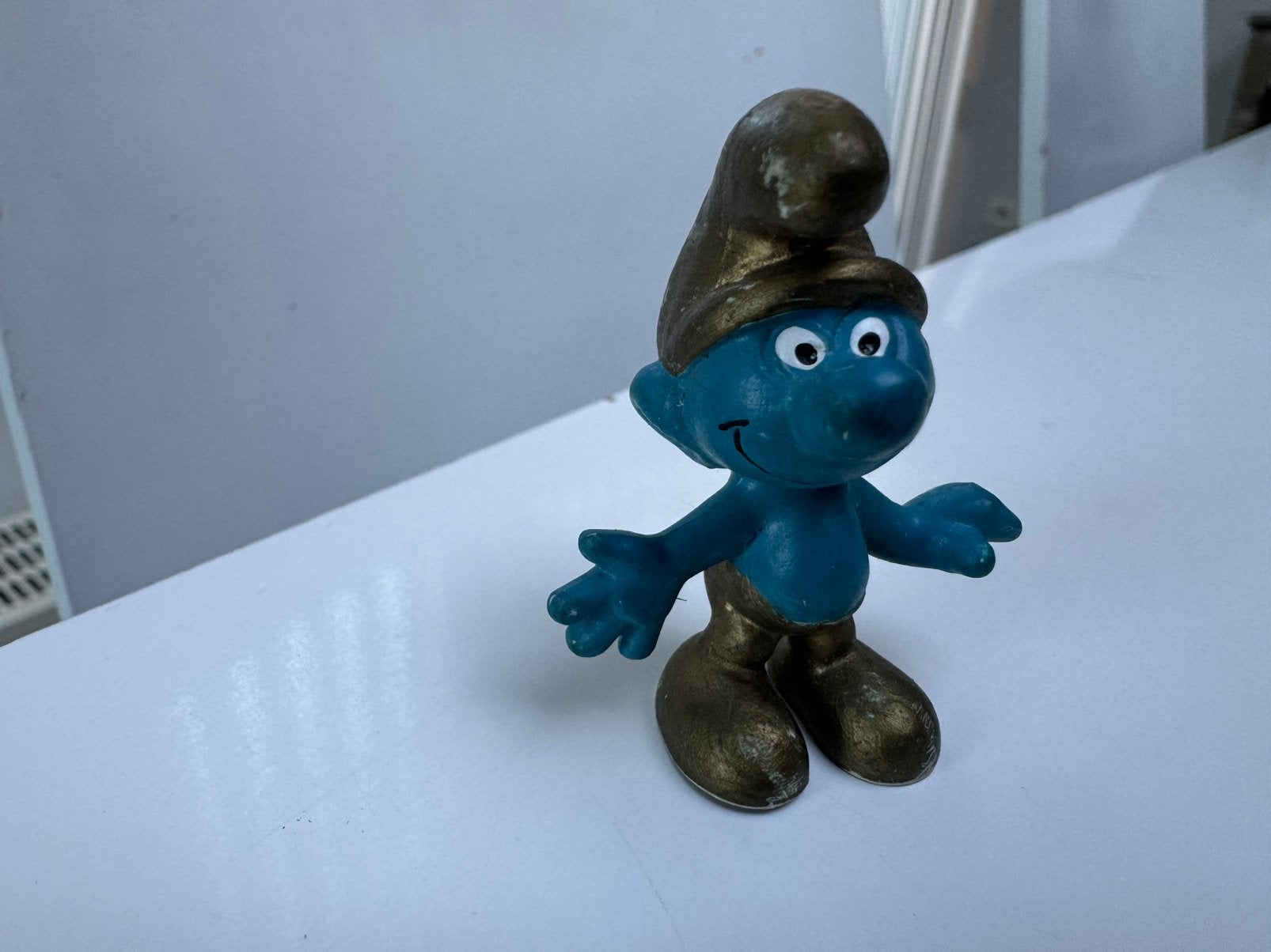 Miniatuur smurf - Gouden smurf, Ophalen, Gebruikt, Overige Smurfen, Poppetje, Figuurtje of Knuffel