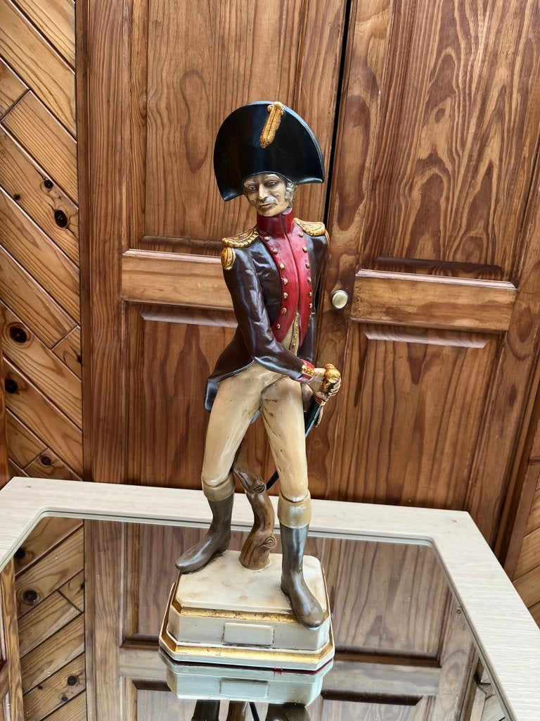 Groot vintage biscuit beeld Napoleon / officier – 60 cm, Verzamelen, Ophalen, Gebruikt, Mens