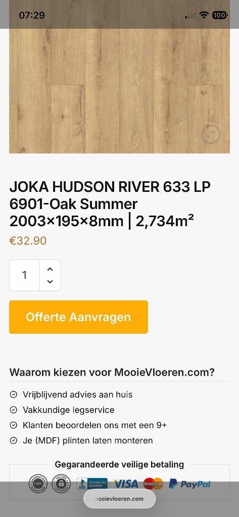 laminaat  merk JOKA, Ophalen, Nieuw, 10 m² of meer, 10 tot 30 cm