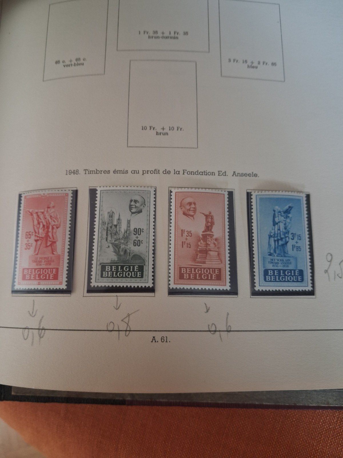 1948 4 timbres Ed. Anseele, Enlèvement ou Envoi
