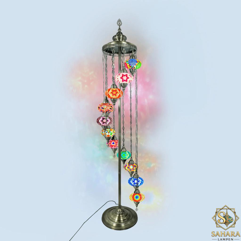 Prachtige Oosterse vloerlamp H: 218cm B: 58cm, Neuf, Autres culots, Enlèvement ou Envoi, Oosters/Arabisch