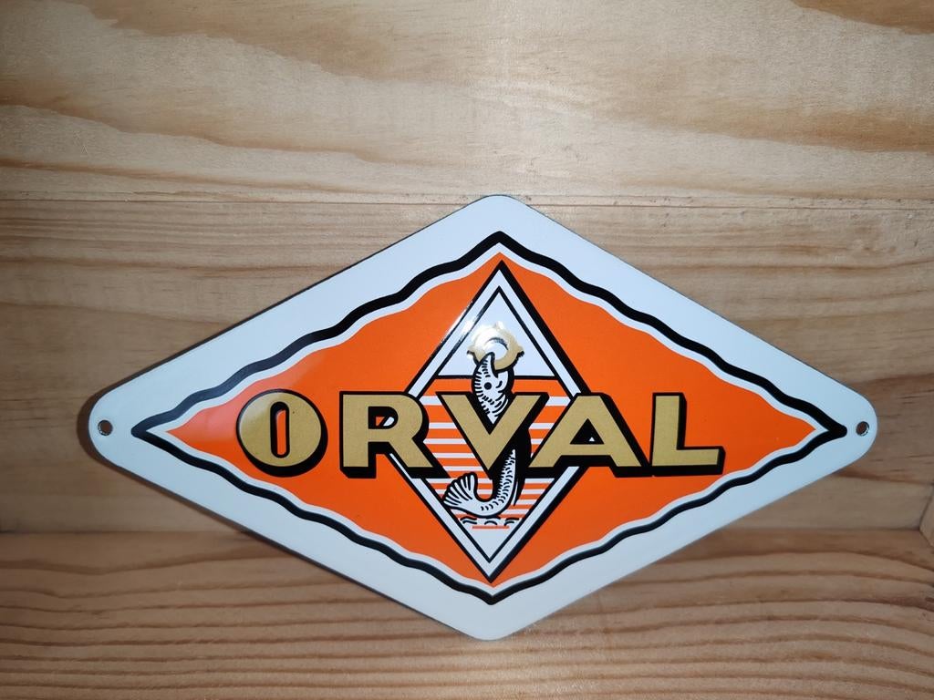 Emaille plaat van Orval, Verzamelen, Ophalen of Verzenden, Zo goed als nieuw, Reclamebord