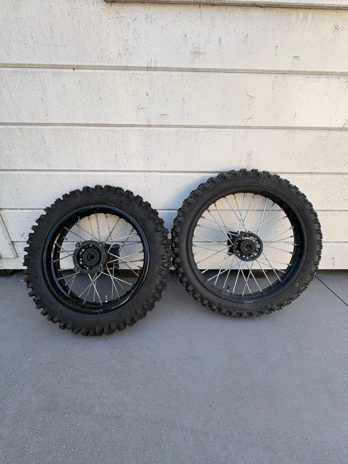 Velgenset pitbike met crossbanden, Motos, Enlèvement ou Envoi, Utilisé