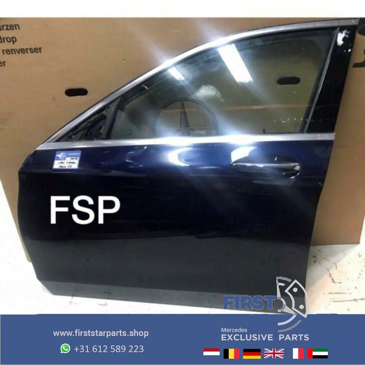 W205 S205 DEUR C Klasse PORTIER LINKSVOOR BLAUW 2014-2020 CO, Auto-onderdelen, Gebruikt, -, Deur, Voor