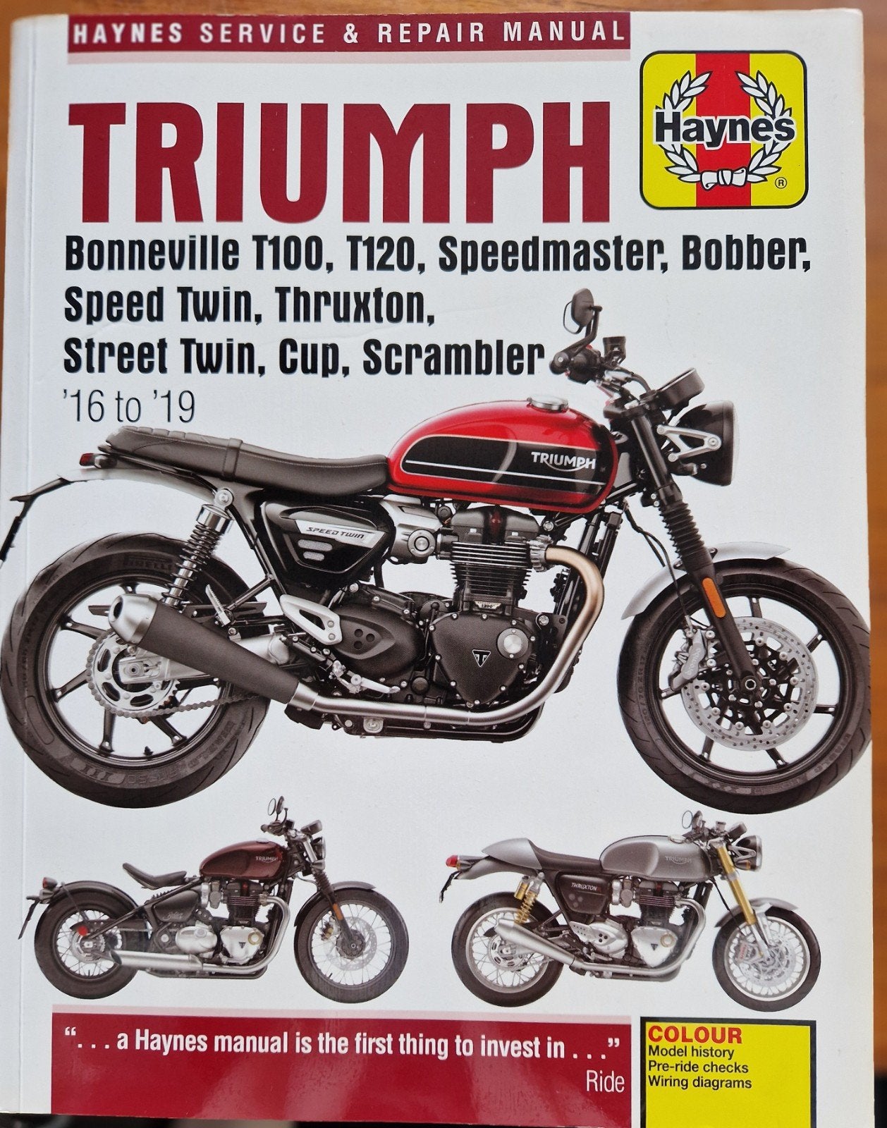 Manuel d'atelier Haynes Triumph Bonneville/Thruxton ('16), Motos, Enlèvement ou Envoi, Triumph