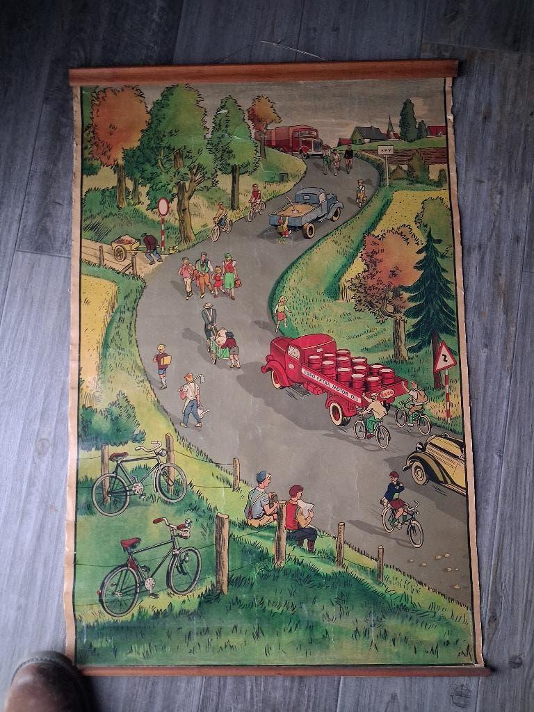 Oude schoolkaarten, Antiek en Kunst, Antiek | Schoolplaten, Ophalen