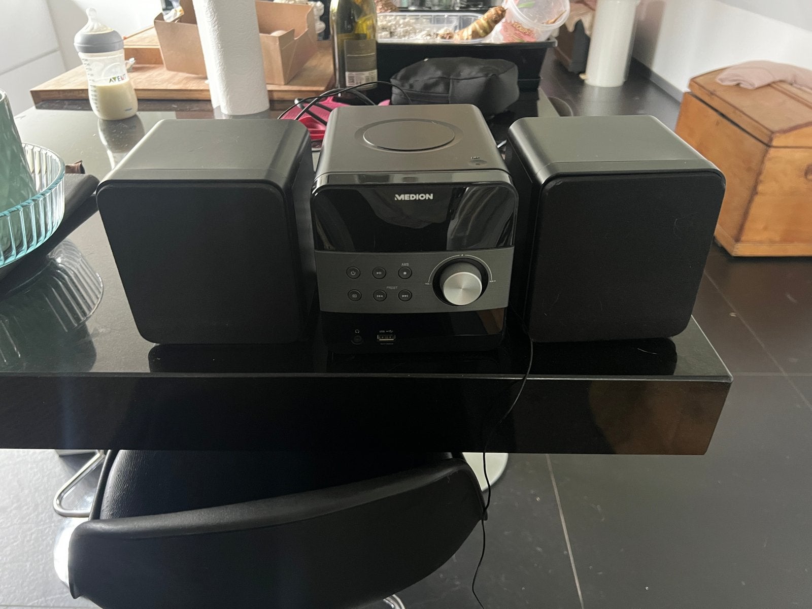 Radio/cd met 2 boxen Medion, TV, Hi-fi & Vidéo, Radios, Enlèvement ou Envoi, Comme neuf, Radio