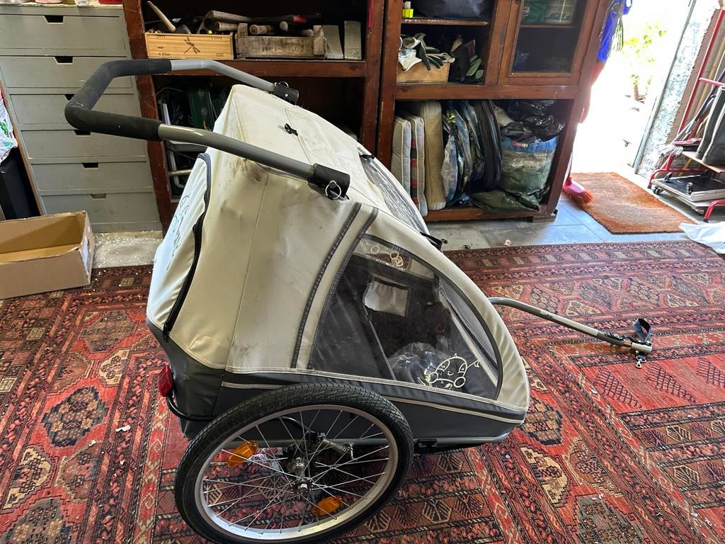 Fietskar Vantly, Fietsen en Brommers, Fietsaccessoires | Aanhangwagens en Karren, Gebruikt, Kinderkar, 20 tot 40 kg, Vering, Opvouwbaar