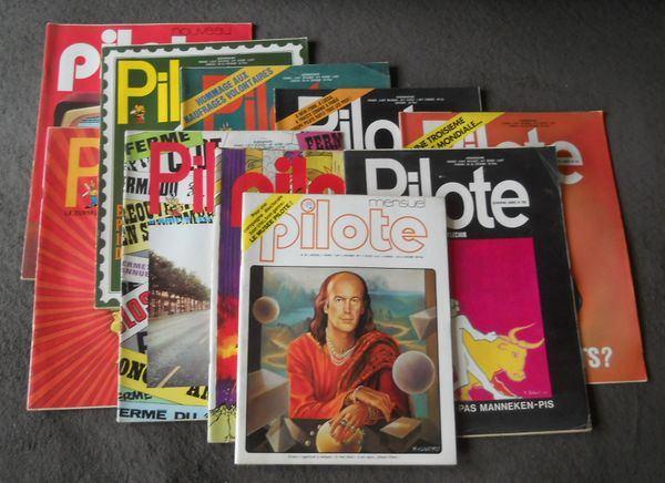 Lot de 10 anciens magazines Pilote, Livres, Plusieurs BD, Enlèvement ou Envoi, Utilisé