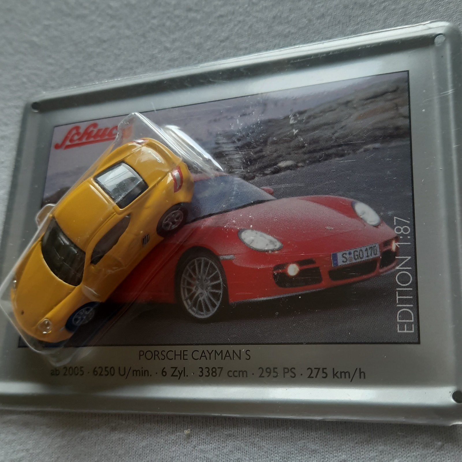SCHUCO EDITION 1:87* PORSCHE CAYMAN S 2005* MINT ON PLAQUE*, Ophalen, Nieuw, Auto, Schuco
