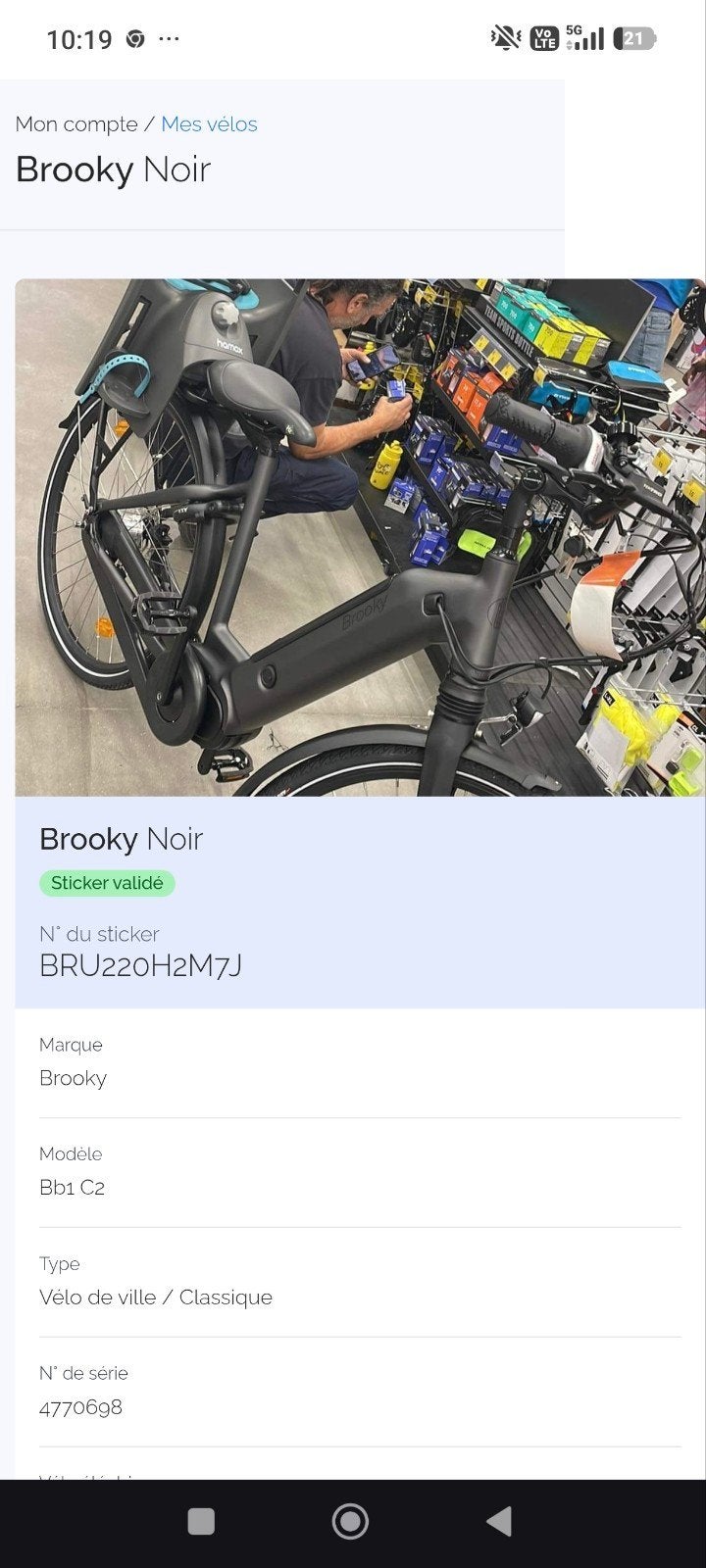 Brooky elektrische fiets, Fietsen en Brommers, Elektrische fietsen, Ophalen of Verzenden, Zo goed als nieuw