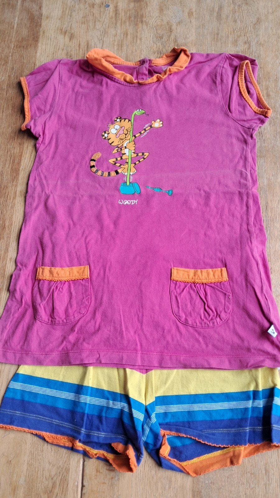 Woody pyjama 140, Nacht- of Onderkleding, Meisje, Ophalen of Verzenden, Zo goed als nieuw