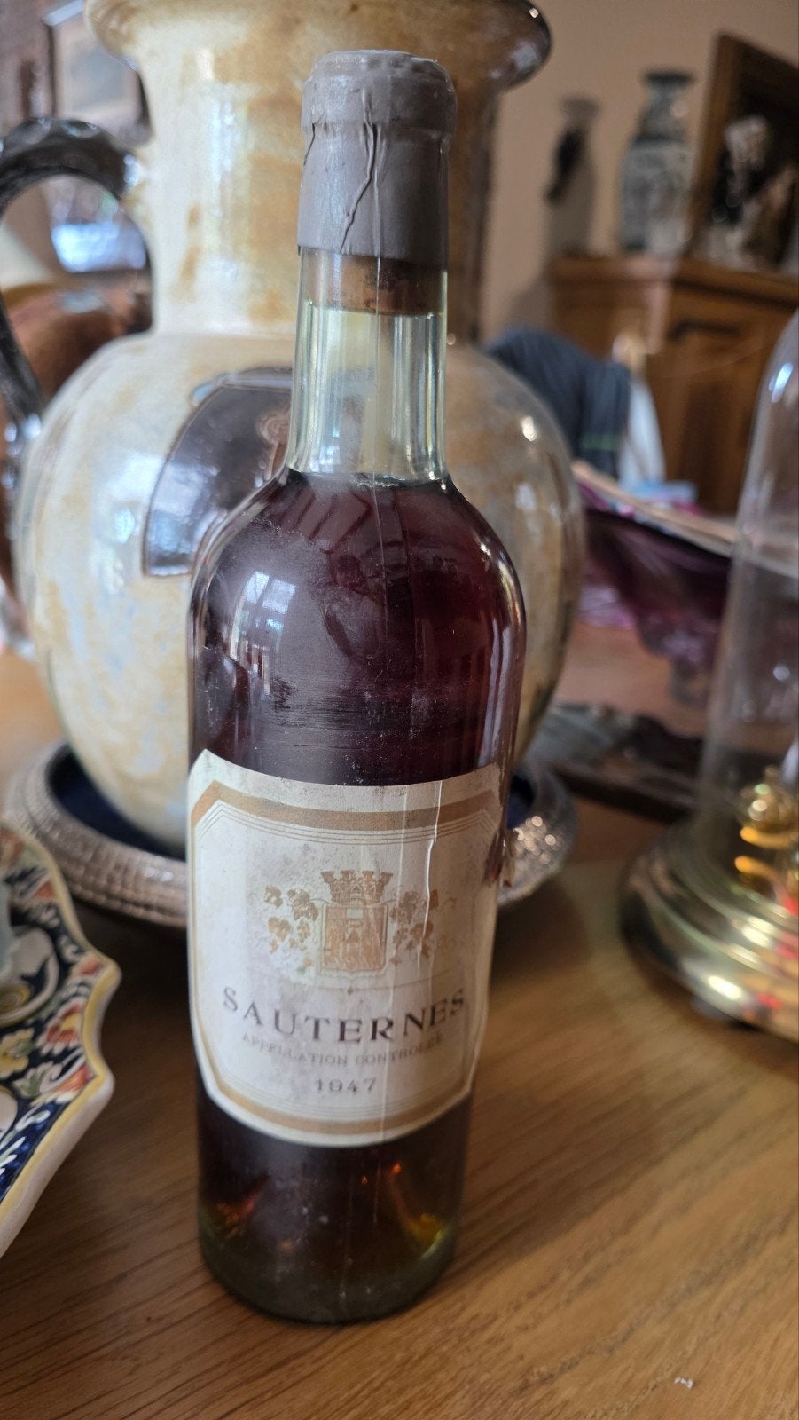 Bouteille de vin blanc Sauternes 1947, Enlèvement ou Envoi, Vin blanc