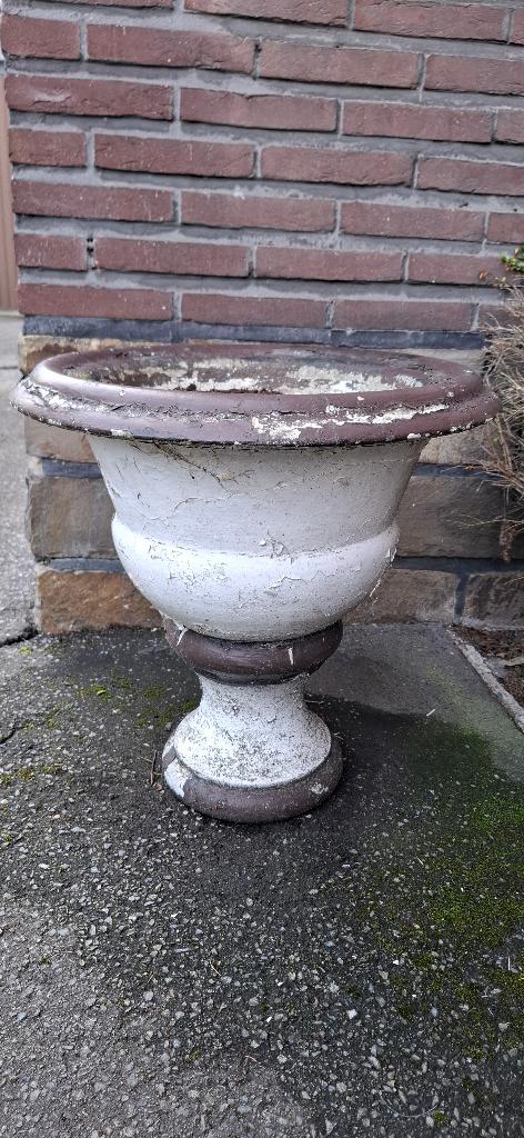 Brocante Franse stenen tuinvaas/bloempot/bloembak, Tuin en Terras, Ophalen, Gebruikt