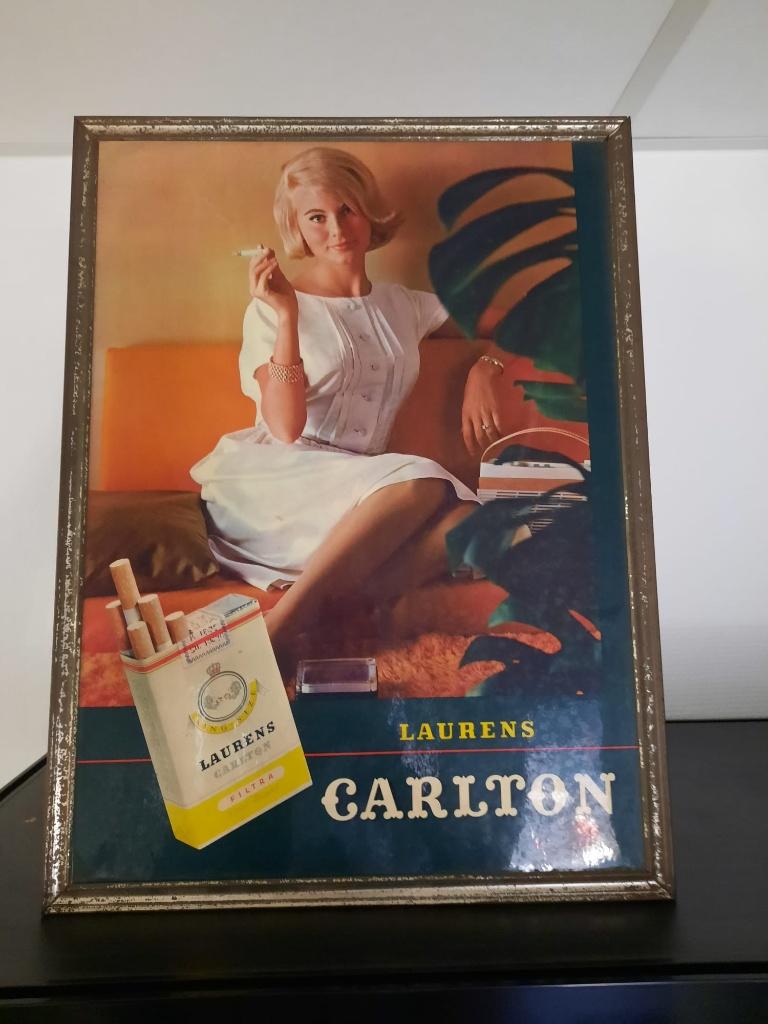 Reclamebord – Laurens Carlton, Collections, Enlèvement ou Envoi, Comme neuf, Panneau publicitaire