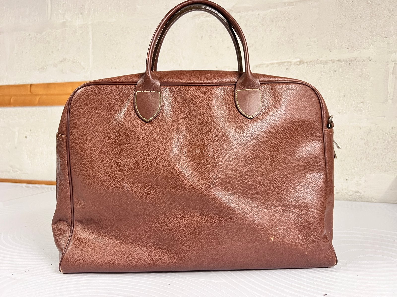 SAC LONGCHAMP CUIR BRUN - IDEAL PC TRAVAIL, Enlèvement ou Envoi, Comme neuf, Brun