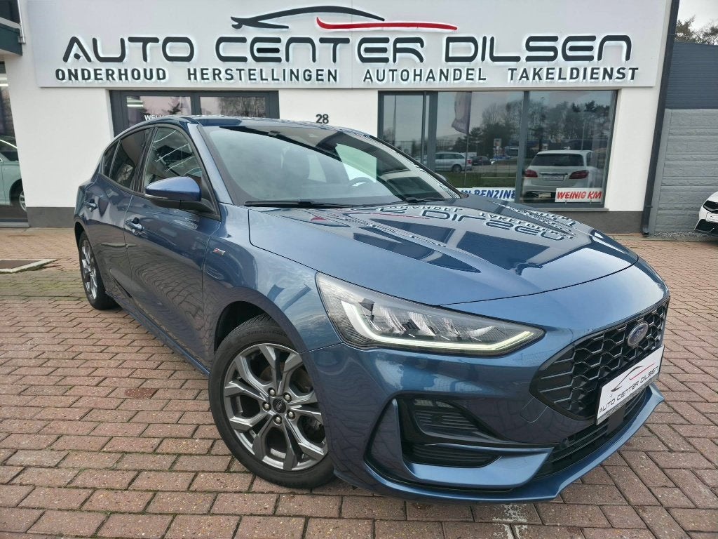 Ford Focus 1.0i Ecoboost MHEV ST-LINE, Auto's, Ford, Dealer onderhouden, Dex, Euro 6, Blauw