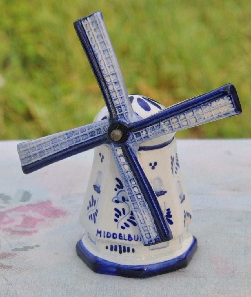 moulin décoratif faïence Delft ailes pivotantes, Enlèvement ou Envoi