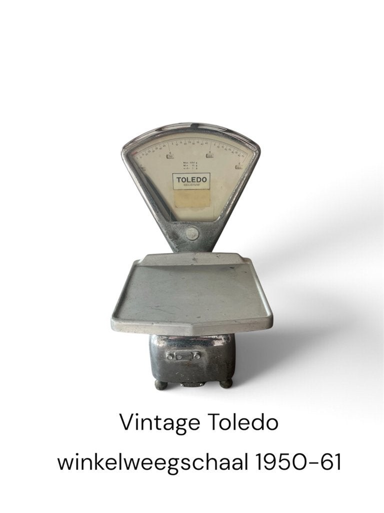 Vintage Toledo winkelweegschaal 1951-61, Ophalen, Metaal, Grijs, Overige typen