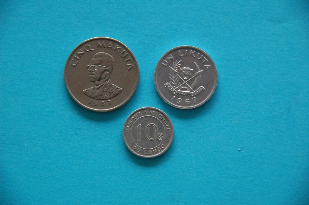 CONGO 1967 : 5 MAKUTA, 1 LIKUTA, 10 SENGIS, Postzegels en Munten, Munten | Afrika, Verzenden, Setje
