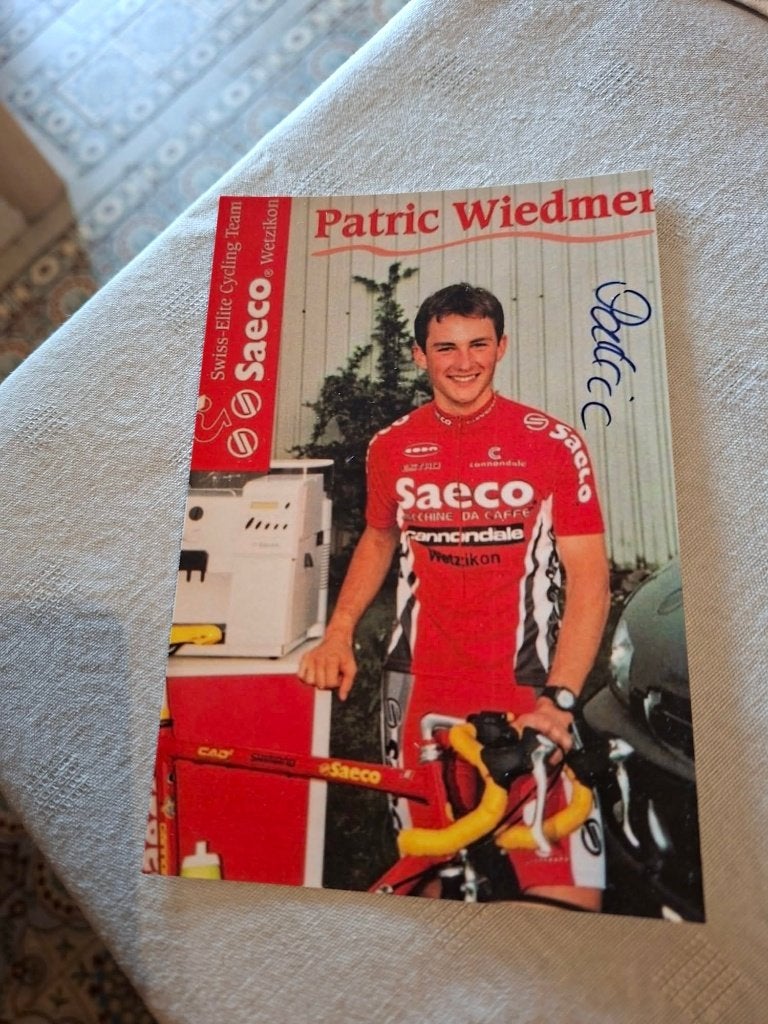 Foto (Repro) Patrick Wiedmer/Saeco-Cannondale-Wetzikon 1998, Ophalen of Verzenden, Zo goed als nieuw, Poster, Plaatje of Sticker