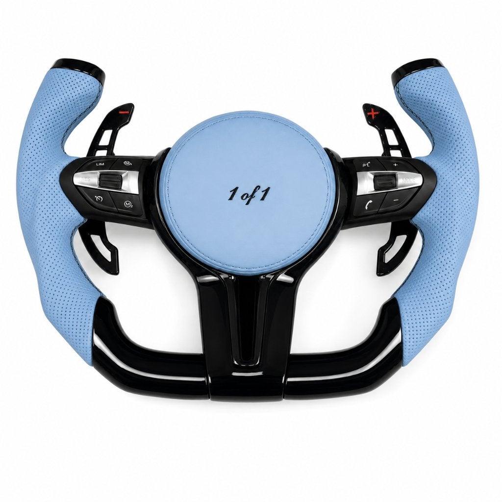 Volant yoke bleu clair noir brillant BMW F et E, Enlèvement ou Envoi, Neuf, BMW