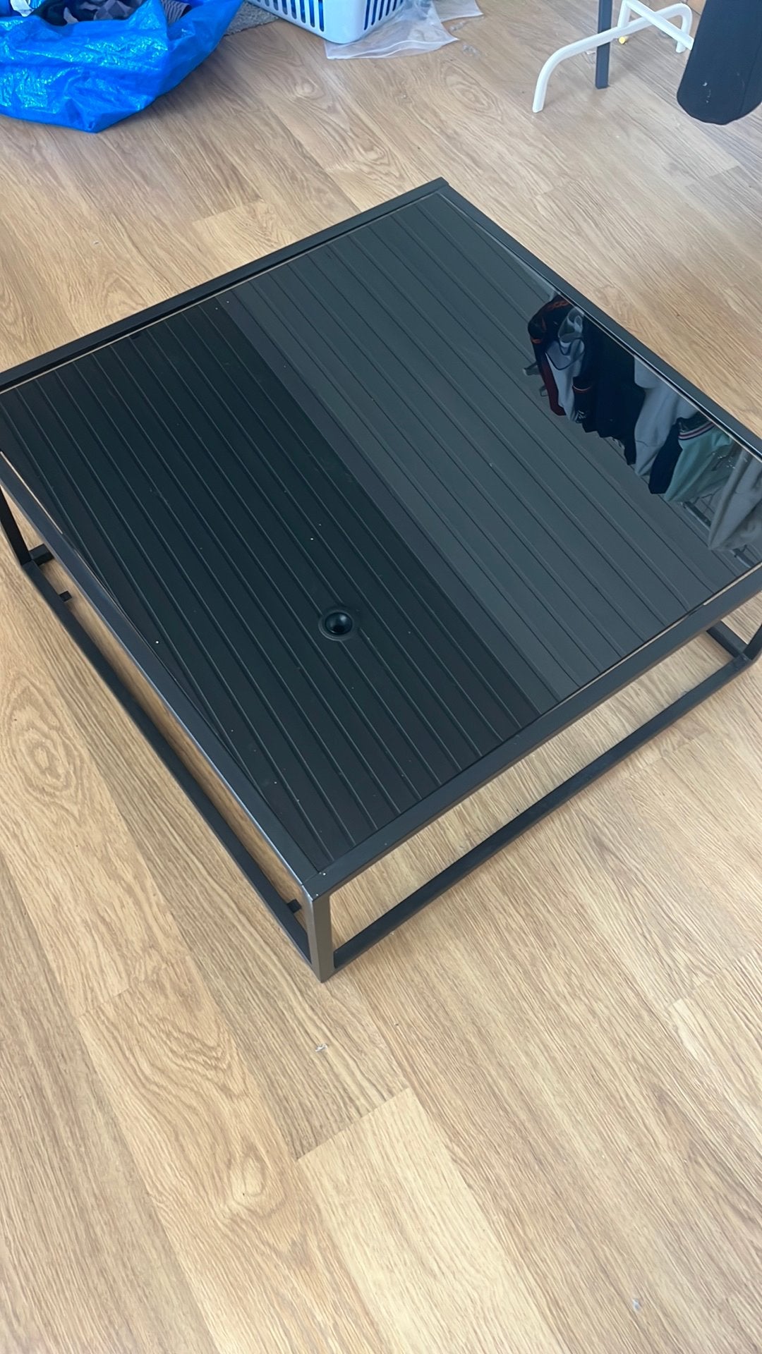 Zwarte glazen salontafel, Enlèvement, Comme neuf