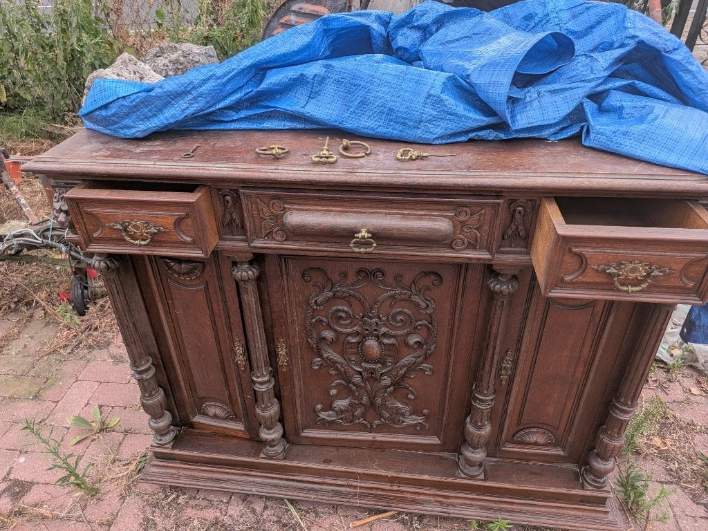Buffet/buffet ancien élégant avec sculptures, Antiquités & Art, Enlèvement