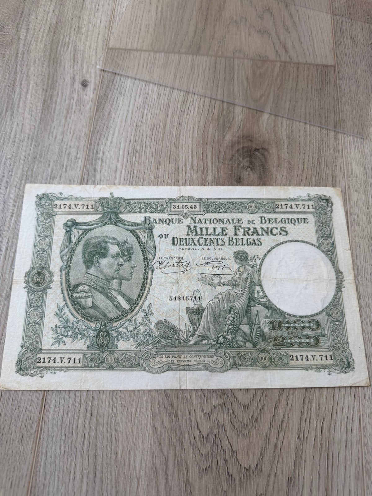 Mooie 1000 francs 1943!, Postzegels en Munten, Bankbiljetten | België, Ophalen of Verzenden