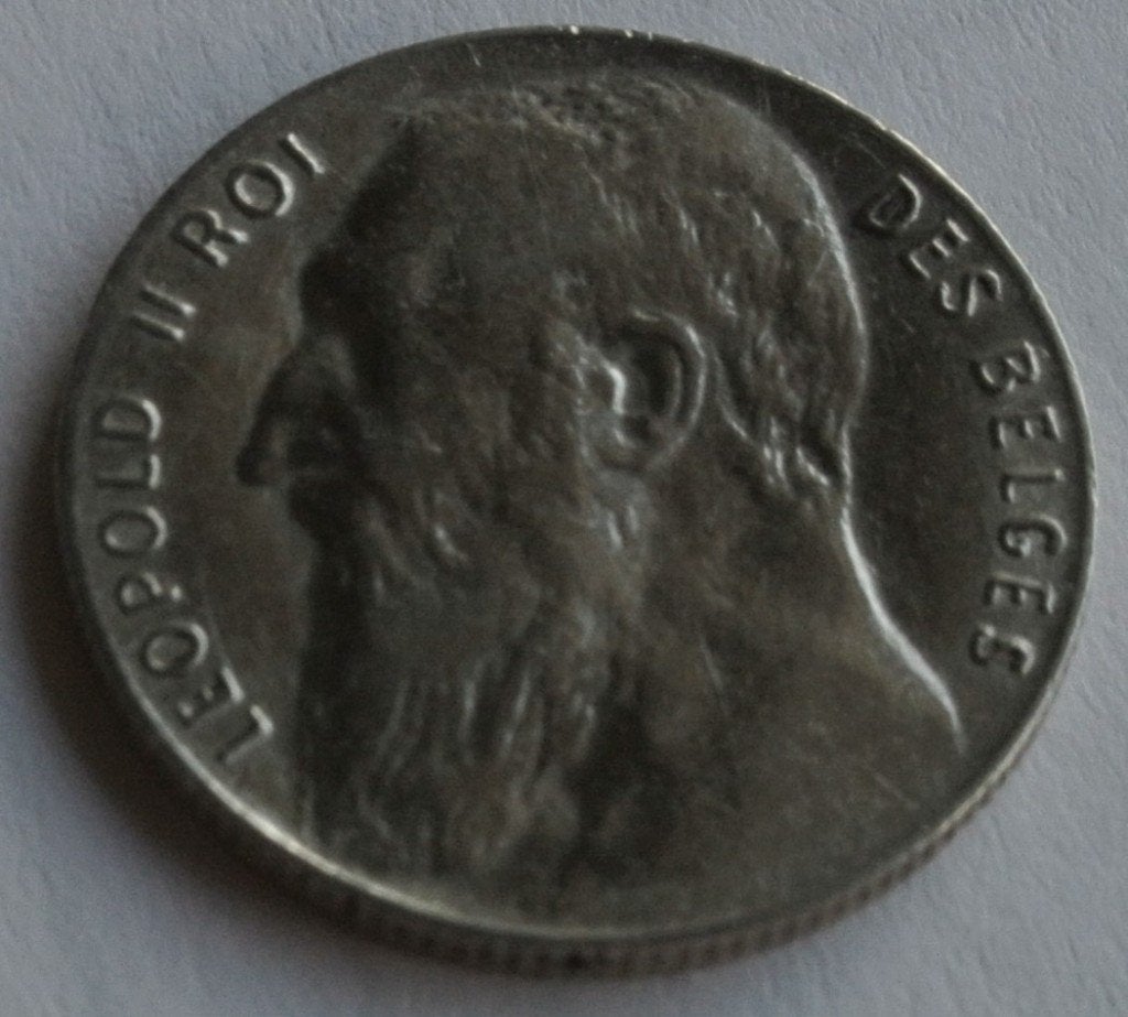 BELGIQUE LEOPOLD II 50 CENTIMES 1901 ARGENT, Enlèvement ou Envoi, Monnaie en vrac, Argent, Argent