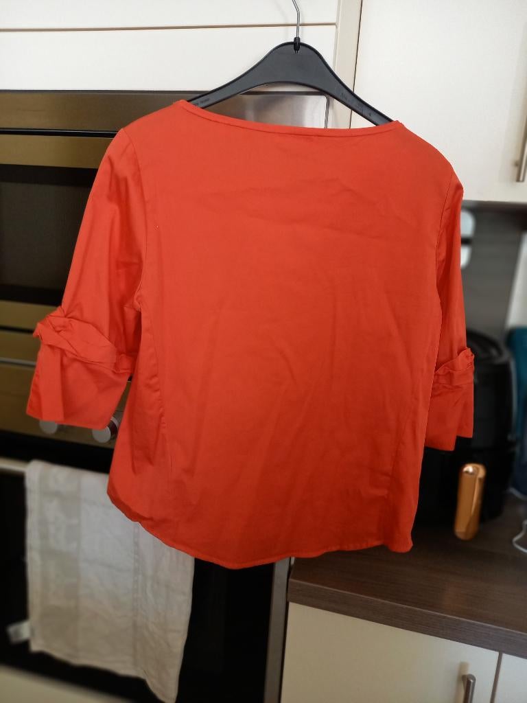 Oranje bloes Opus maat 36, Kleding | Dames, Oranje, Ophalen of Verzenden, Zo goed als nieuw, Maat 36 (S)
