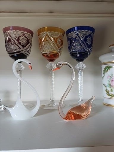 Boheems kristal glazen vintage jaren 70.30 voor 3 stuks, Ophalen