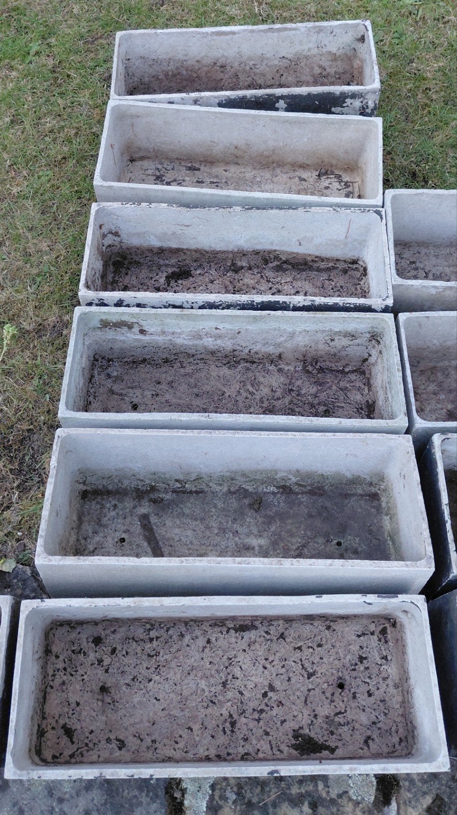 Bacs à fleurs /jardinières en béton 40 cm, Tuin en Terras, Ophalen, Gebruikt
