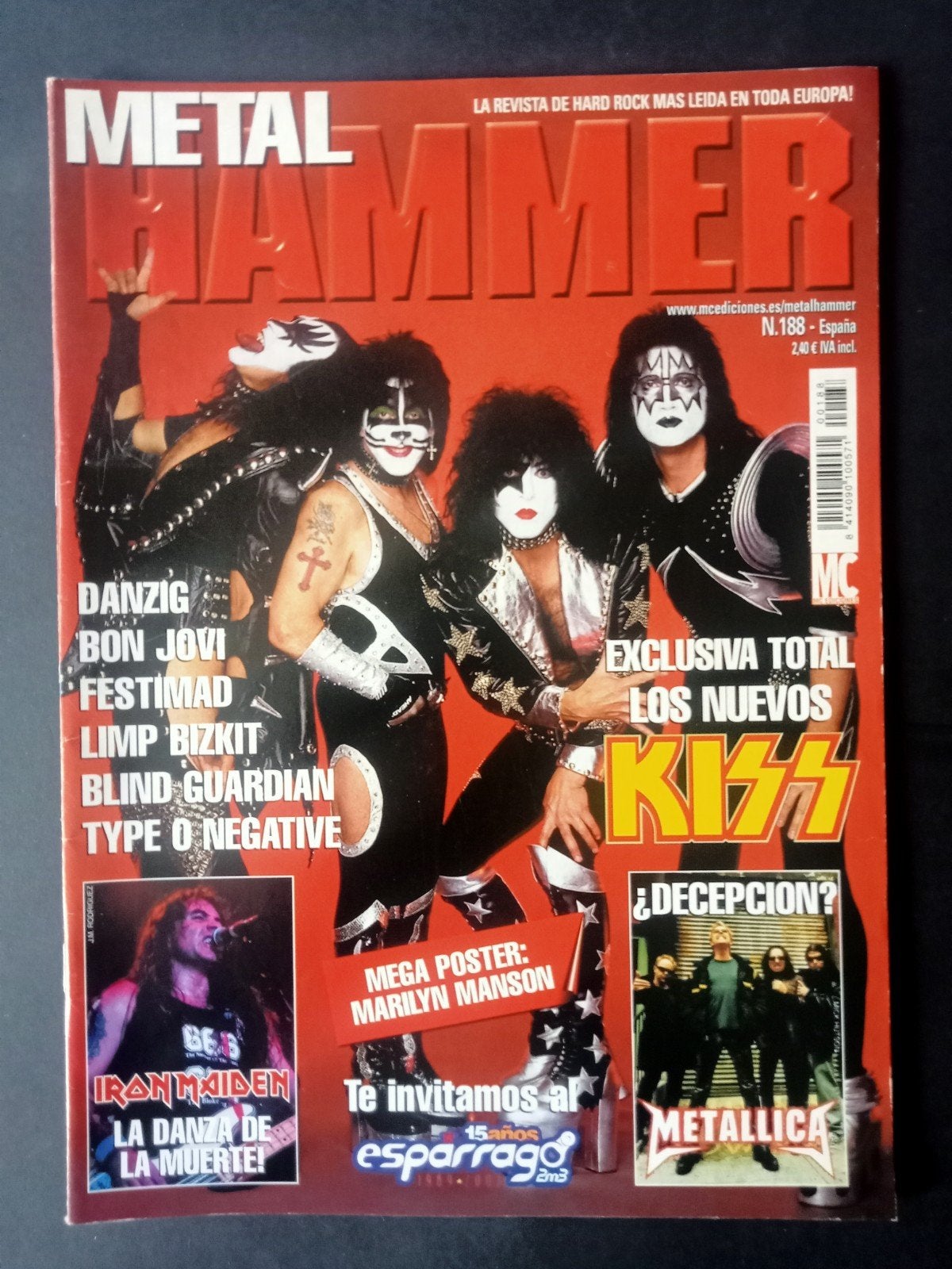 Kiss, tijdschrift Metal Hammer, Spanje 2003, Ophalen of Verzenden, Metal