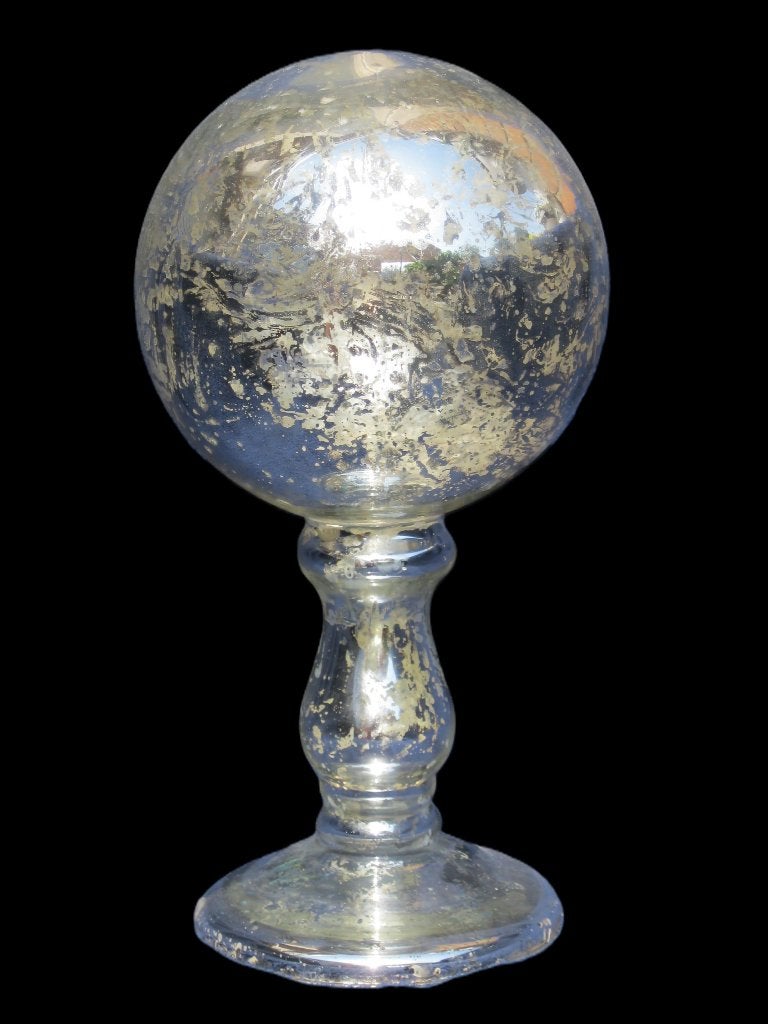 Vintage dikke porteperruque in verre chromee glas 24cm., Antiquités & Art, Antiquités | Verre & Cristal, Enlèvement