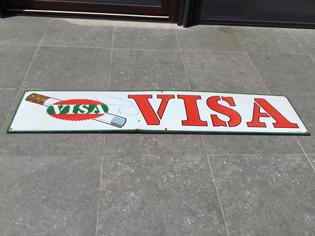 Emaille bord visa 1961, Ophalen